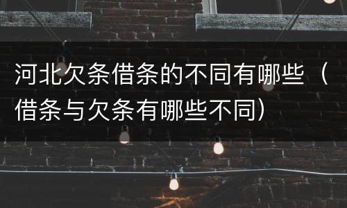 河北欠条借条的不同有哪些（借条与欠条有哪些不同）