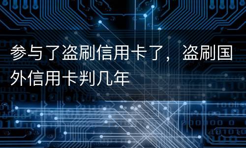 参与了盗刷信用卡了，盗刷国外信用卡判几年