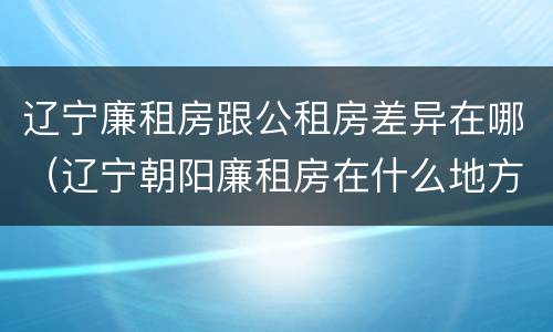 辽宁廉租房跟公租房差异在哪（辽宁朝阳廉租房在什么地方）