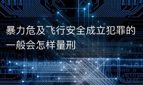 暴力危及飞行安全成立犯罪的一般会怎样量刑