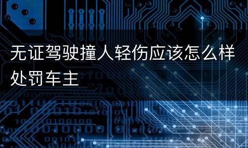 无证驾驶撞人轻伤应该怎么样处罚车主