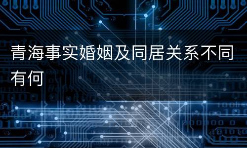 青海事实婚姻及同居关系不同有何