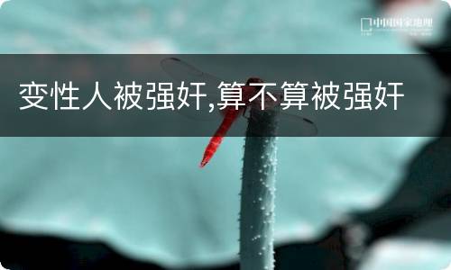 变性人被强奸,算不算被强奸