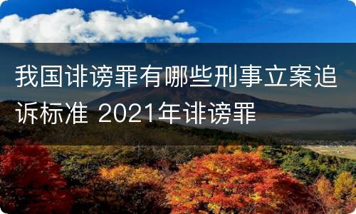 我国诽谤罪有哪些刑事立案追诉标准 2021年诽谤罪