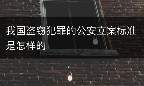 我国盗窃犯罪的公安立案标准是怎样的