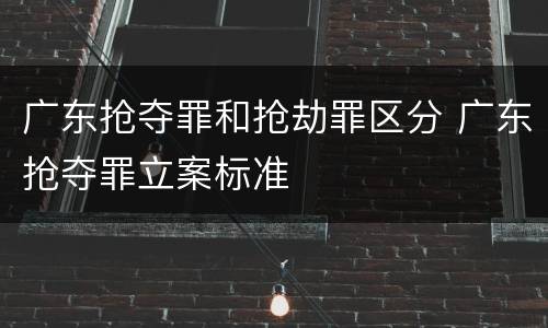 广东抢夺罪和抢劫罪区分 广东抢夺罪立案标准