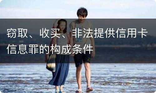 窃取、收买、非法提供信用卡信息罪的构成条件