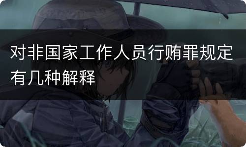 对非国家工作人员行贿罪规定有几种解释