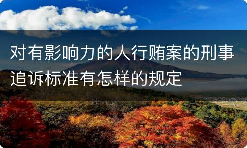 对有影响力的人行贿案的刑事追诉标准有怎样的规定