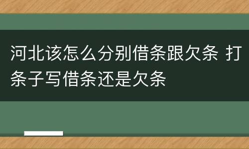 河北该怎么分别借条跟欠条 打条子写借条还是欠条