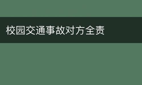 校园交通事故对方全责