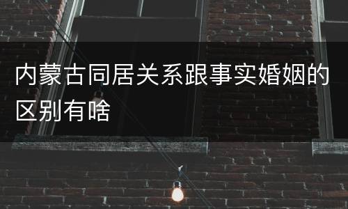 内蒙古同居关系跟事实婚姻的区别有啥