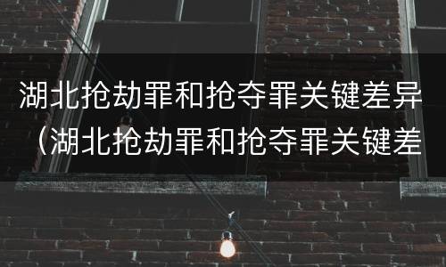 湖北抢劫罪和抢夺罪关键差异（湖北抢劫罪和抢夺罪关键差异是什么）