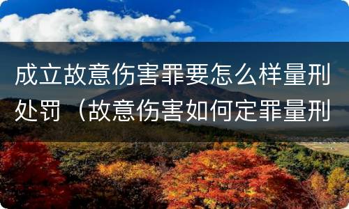 成立故意伤害罪要怎么样量刑处罚（故意伤害如何定罪量刑）