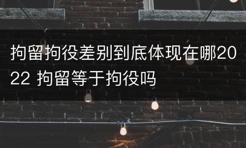 拘留拘役差别到底体现在哪2022 拘留等于拘役吗