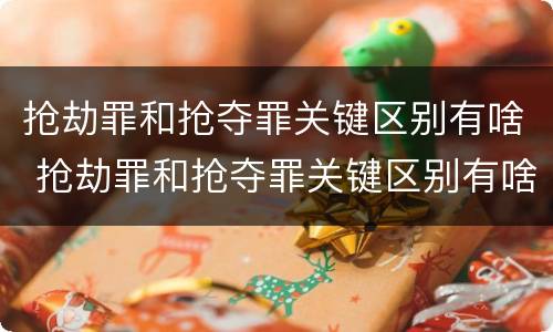抢劫罪和抢夺罪关键区别有啥 抢劫罪和抢夺罪关键区别有啥不一样