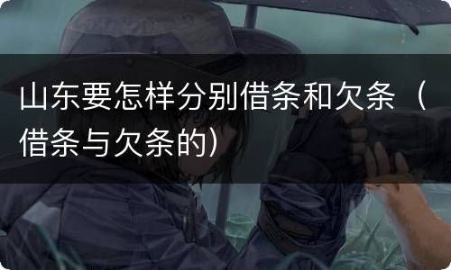 山东要怎样分别借条和欠条（借条与欠条的）