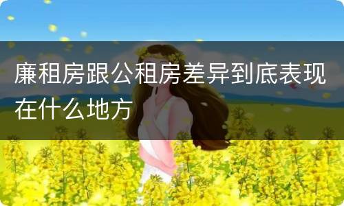 廉租房跟公租房差异到底表现在什么地方