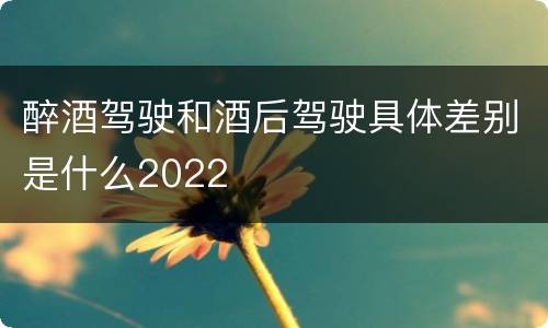 醉酒驾驶和酒后驾驶具体差别是什么2022