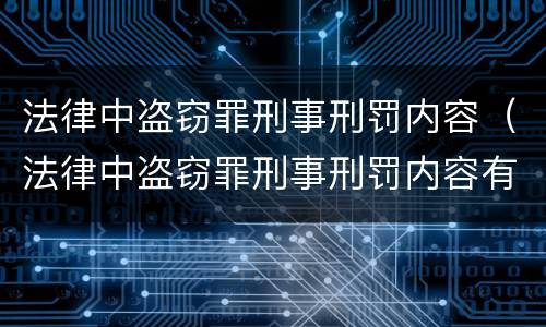 法律中盗窃罪刑事刑罚内容（法律中盗窃罪刑事刑罚内容有哪些）