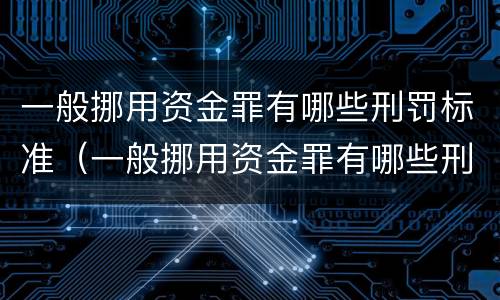 一般挪用资金罪有哪些刑罚标准（一般挪用资金罪有哪些刑罚标准规定）