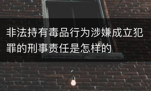 非法持有毒品行为涉嫌成立犯罪的刑事责任是怎样的