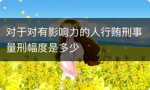 对于对有影响力的人行贿刑事量刑幅度是多少