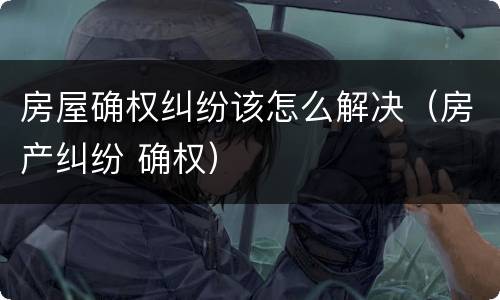 房屋确权纠纷该怎么解决（房产纠纷 确权）