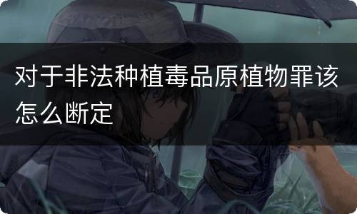 对于非法种植毒品原植物罪该怎么断定