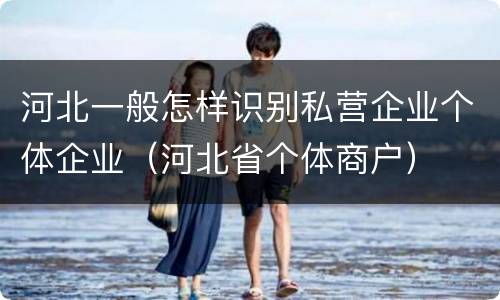 河北一般怎样识别私营企业个体企业（河北省个体商户）