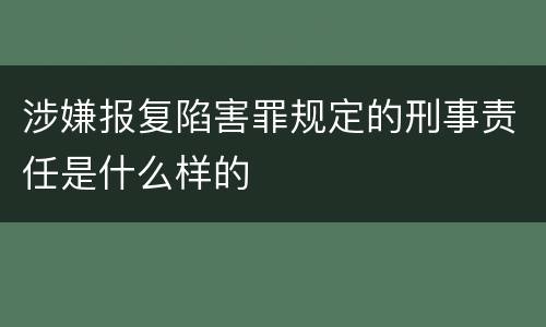 涉嫌报复陷害罪规定的刑事责任是什么样的