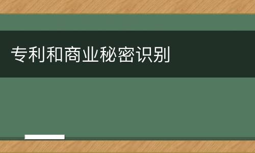 专利和商业秘密识别