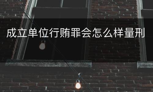 成立单位行贿罪会怎么样量刑