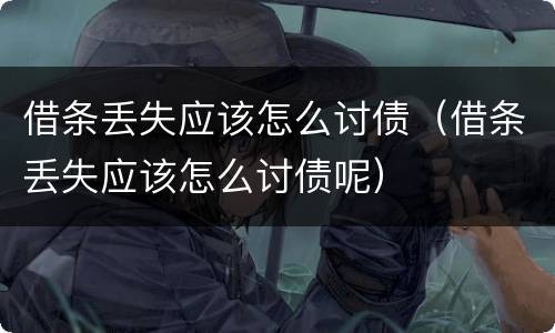 借条丢失应该怎么讨债（借条丢失应该怎么讨债呢）