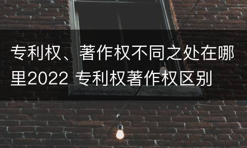 专利权、著作权不同之处在哪里2022 专利权著作权区别