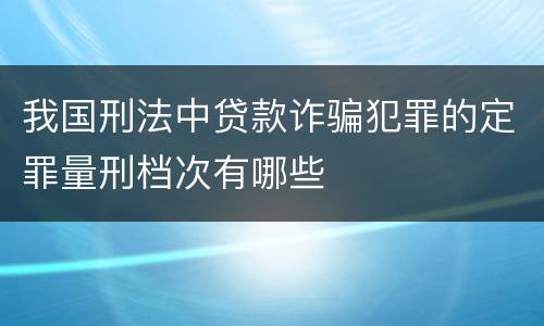 我国刑法中贷款诈骗犯罪的定罪量刑档次有哪些