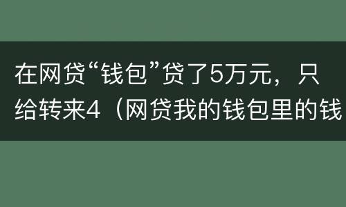 在网贷“钱包”贷了5万元，只给转来4（网贷我的钱包里的钱是真的吗）