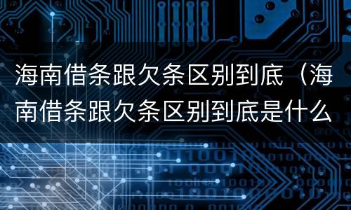 海南借条跟欠条区别到底（海南借条跟欠条区别到底是什么）