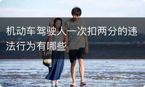 机动车驾驶人一次扣两分的违法行为有哪些