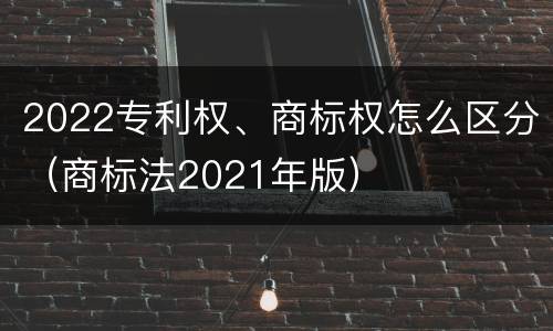 2022专利权、商标权怎么区分（商标法2021年版）