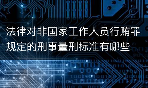 法律对非国家工作人员行贿罪规定的刑事量刑标准有哪些
