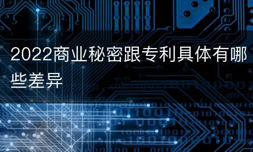 2022商业秘密跟专利具体有哪些差异