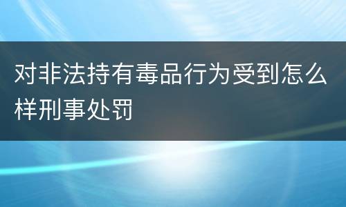 对非法持有毒品行为受到怎么样刑事处罚