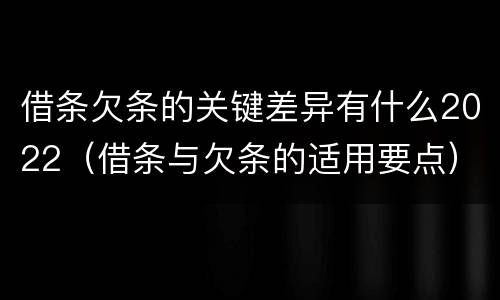 借条欠条的关键差异有什么2022（借条与欠条的适用要点）