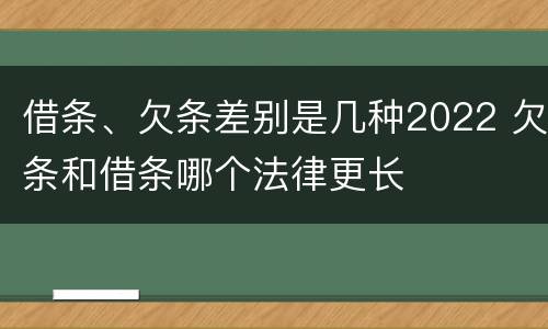 借条、欠条差别是几种2022 欠条和借条哪个法律更长