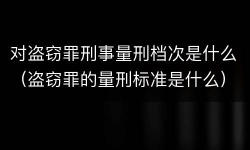 对盗窃罪刑事量刑档次是什么（盗窃罪的量刑标准是什么）