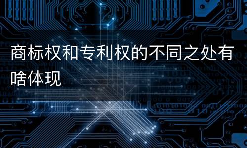 商标权和专利权的不同之处有啥体现