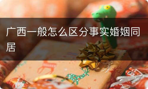 广西一般怎么区分事实婚姻同居