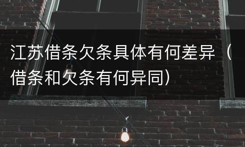 江苏借条欠条具体有何差异（借条和欠条有何异同）