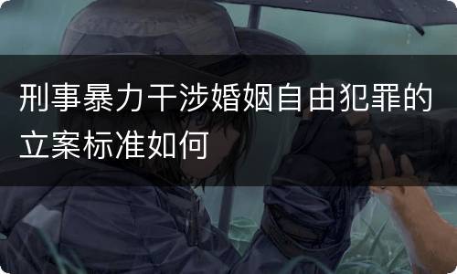 刑事暴力干涉婚姻自由犯罪的立案标准如何